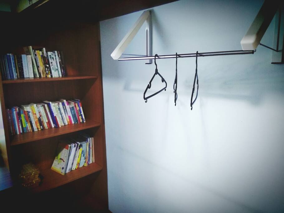 Clothes hanger in the bedroom!