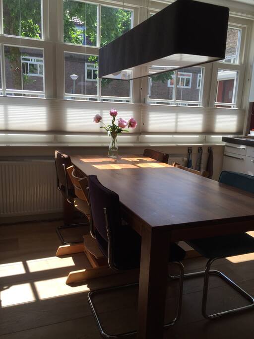 6 chairs and a big table