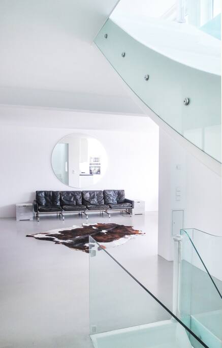 entry view on level 3, stairs going up & down