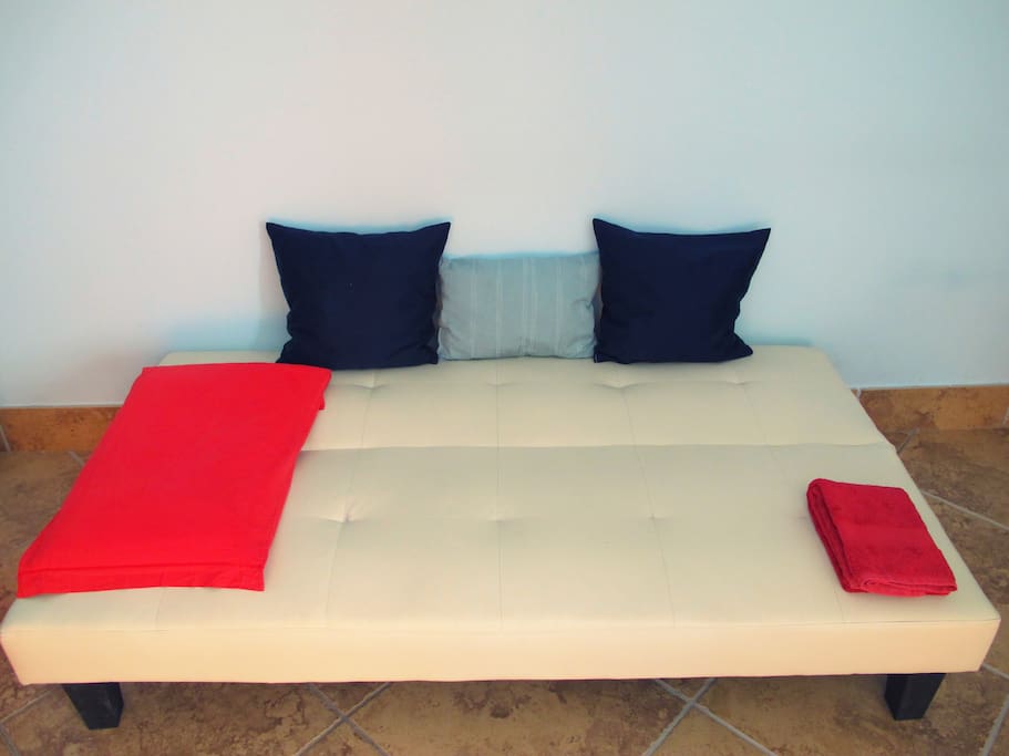 THE SOFA BED - where you'll sleep.