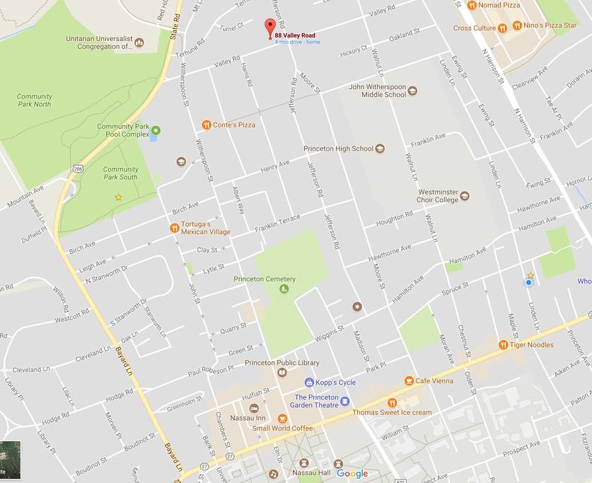 Walk or bike to all of Princeton town.