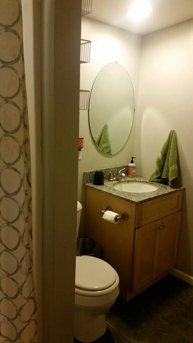 Bathroom, no tub only a standing shower