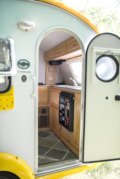 Interior of Amish-built beautiful camper