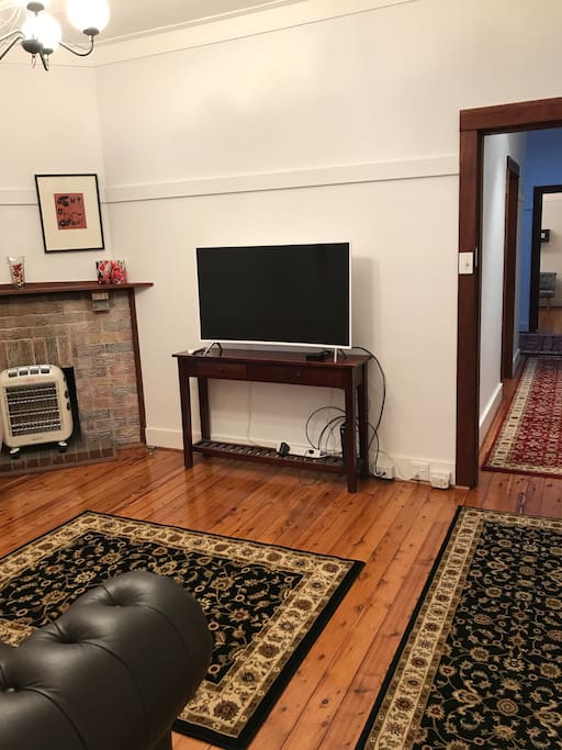 Living room, password for WIFI is next to router