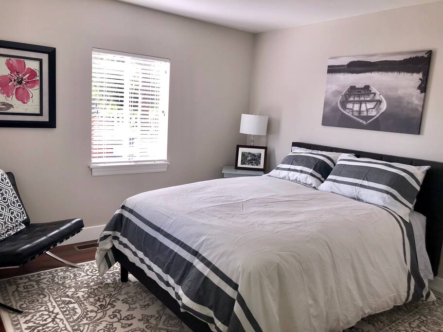 Luxurious Stearns and Foster queen size bed.