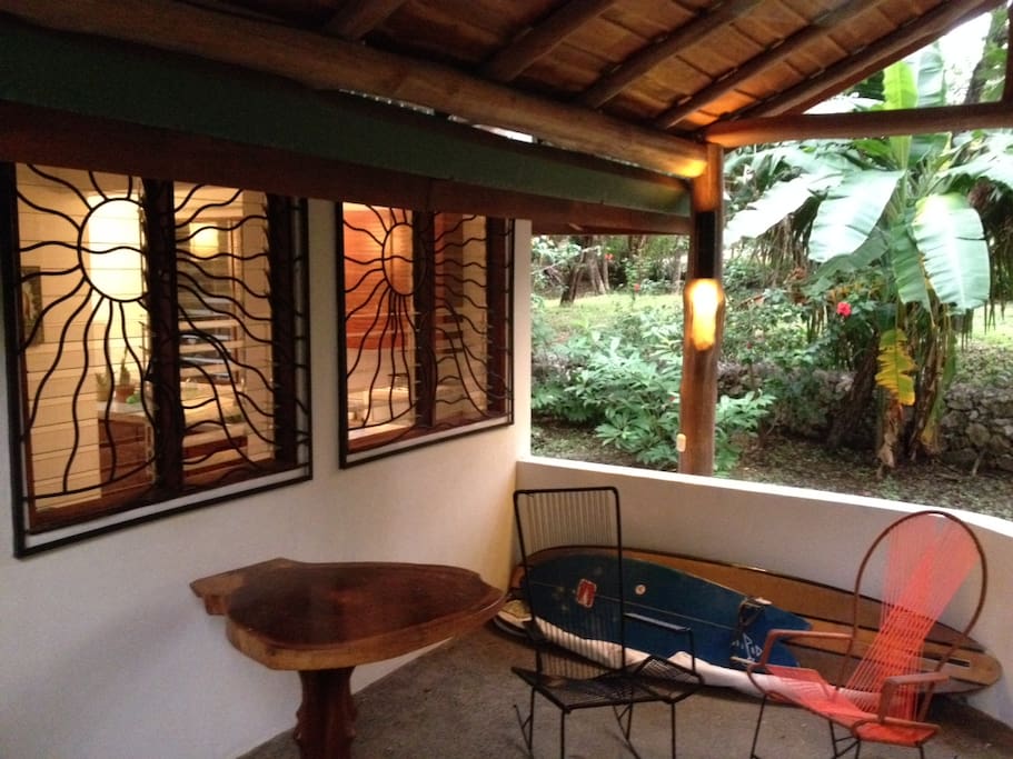 Relax in the garden patio after a day at the beach.