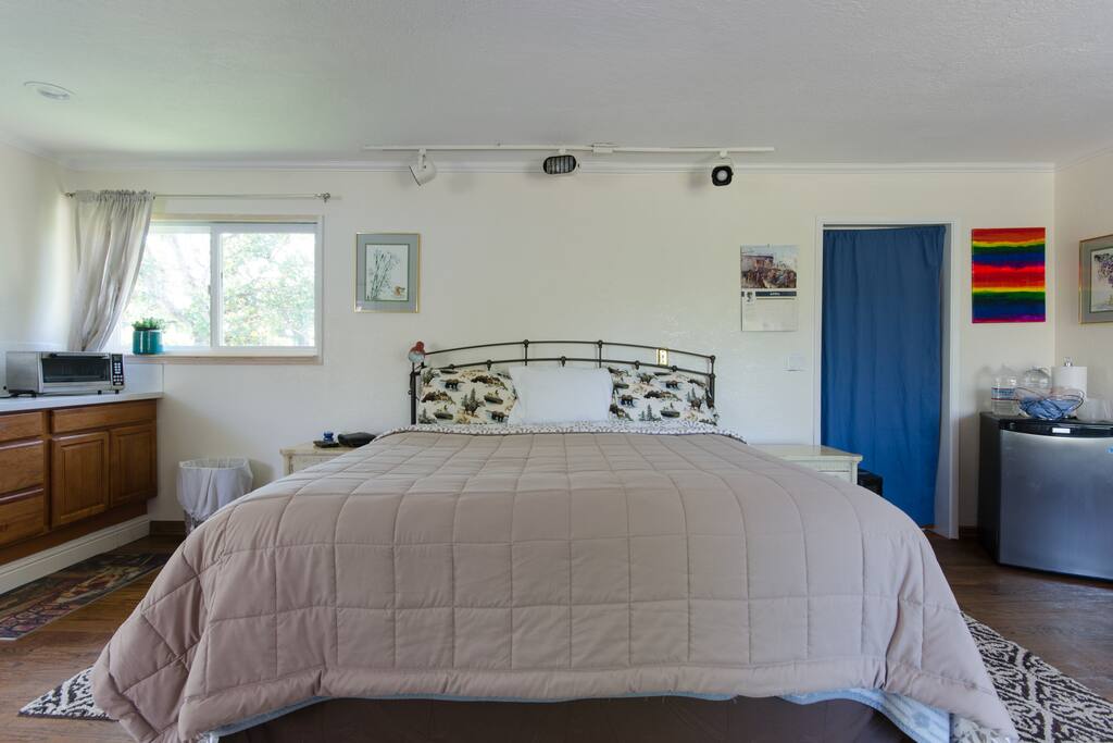 bed room with king size bed
