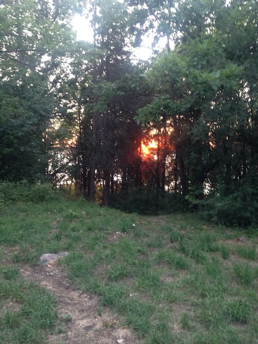 Sunset from the top of the hill where the cabin is.