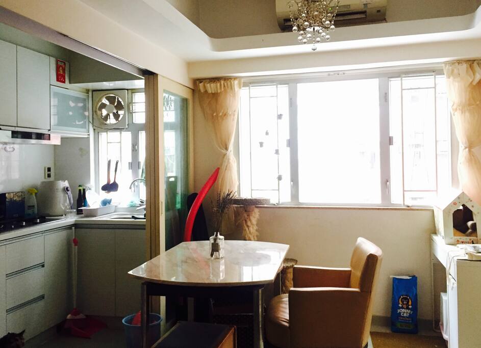 Dining area and kitchen