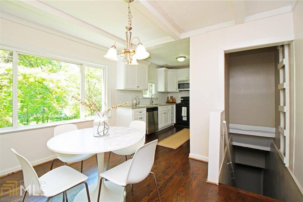 Kitchen and stairway to Guestrooms
