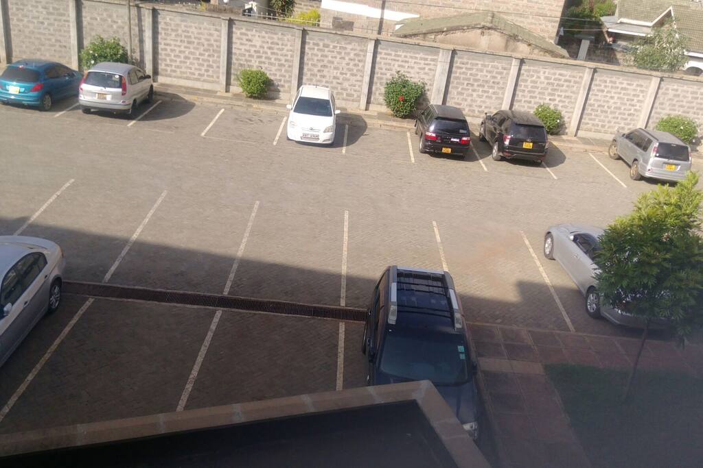 parking lot as seen from second floor.