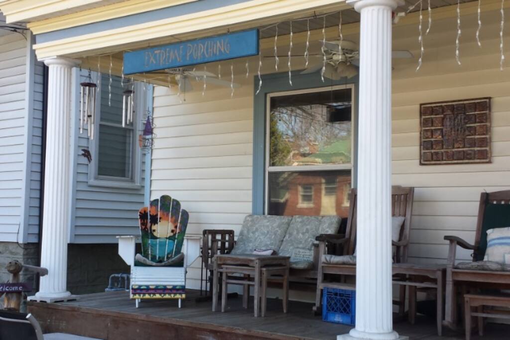 The front porch is the perfect place to relax!