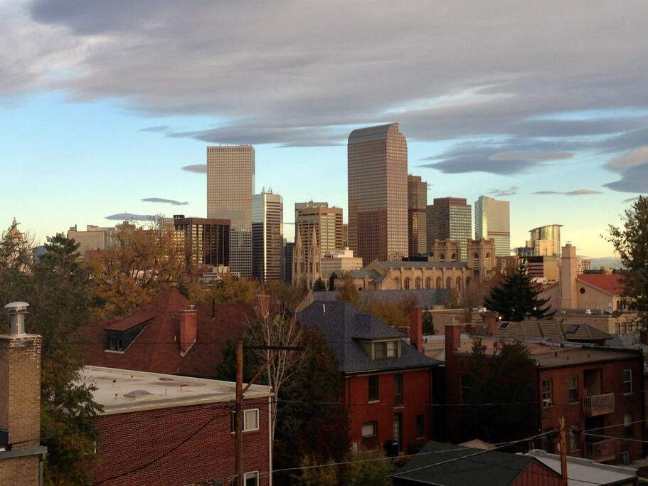 View of downtown Denver from the balcony