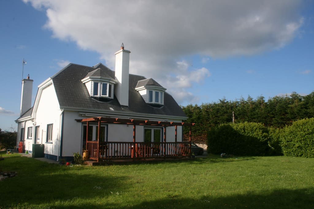 Side view of the house and deck