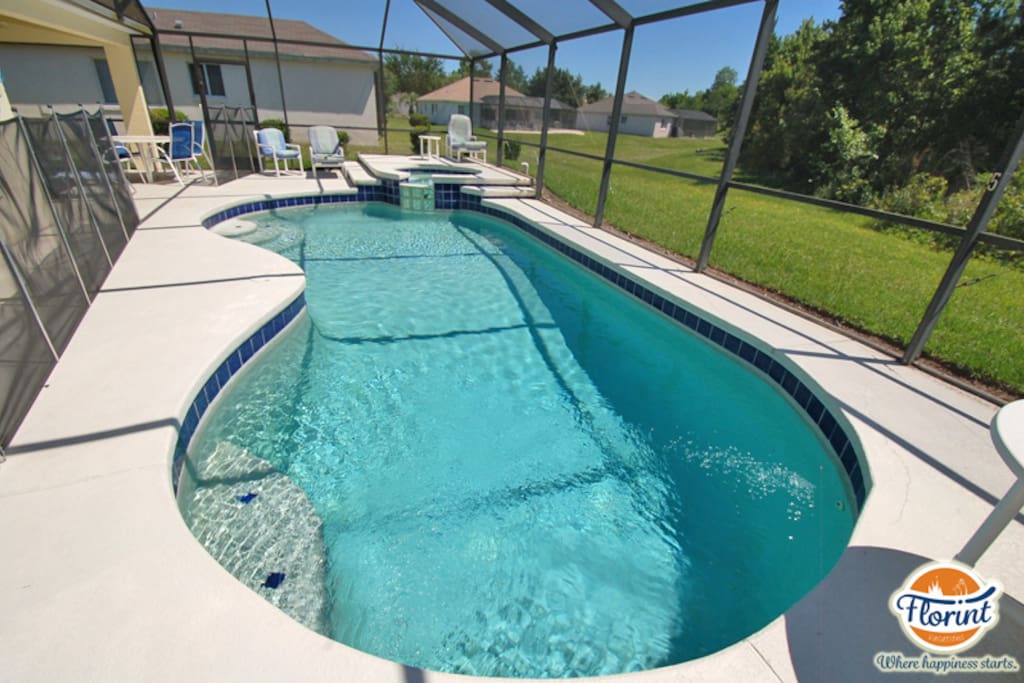 Nice large crystal blue pool to enjoy the Florida sunshine in your Indian Point vacation rental home.