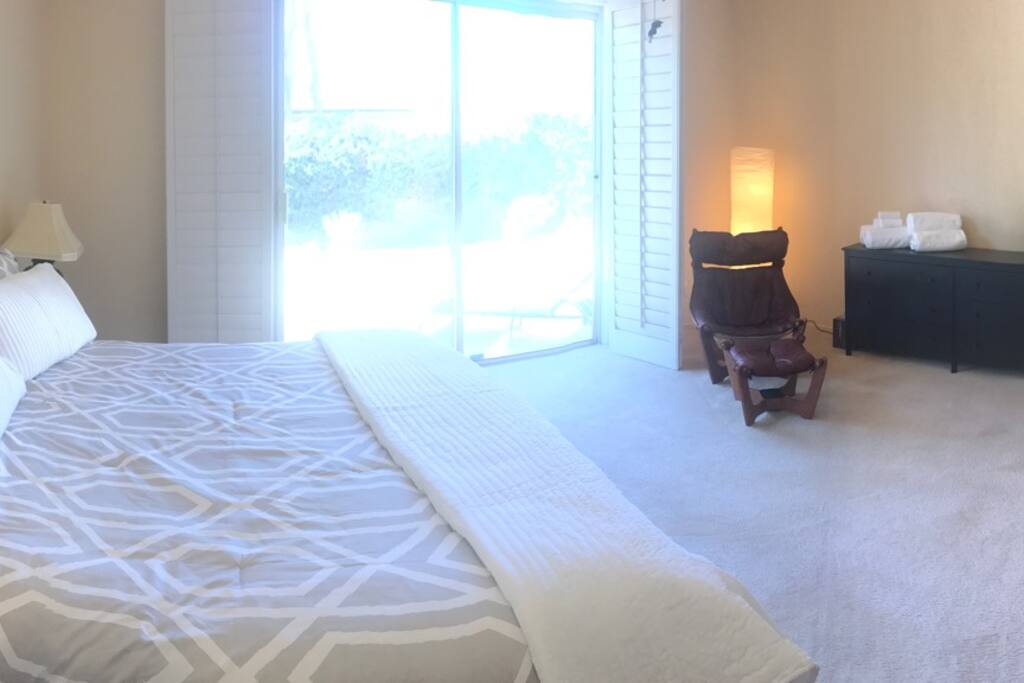 Master bedroom and independent entrance to suite.