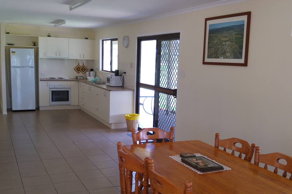 Open plan kitchen dining area