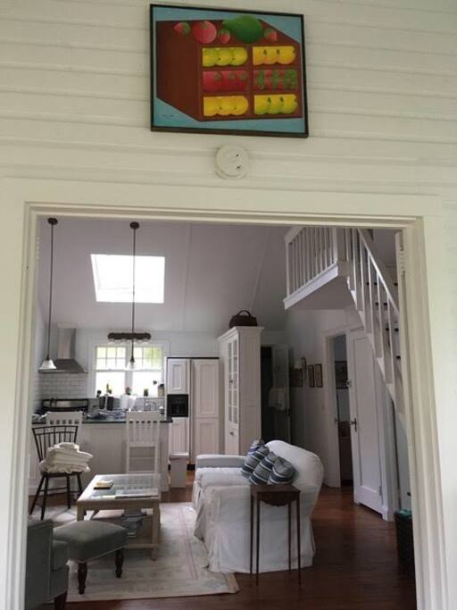 View from sunroom into house