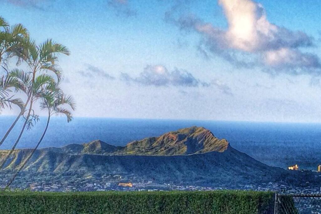 Diamond Head from the top of our hill. Hike up for a good workout.