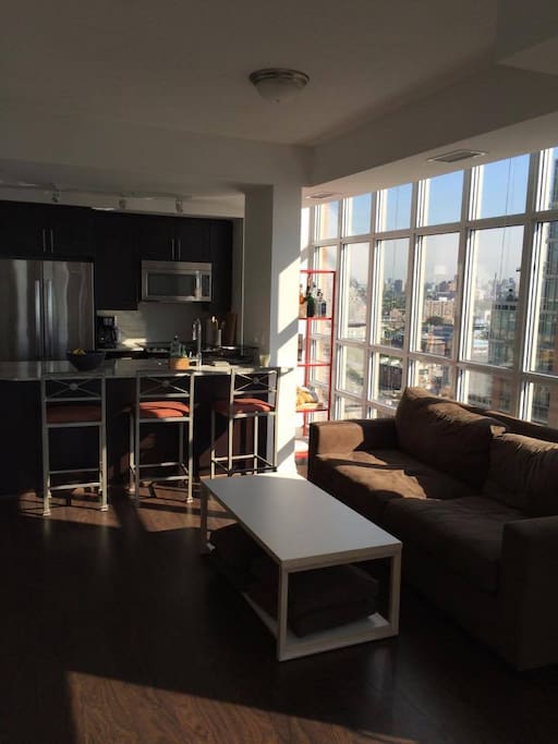 Kitchen Counter and Living Area