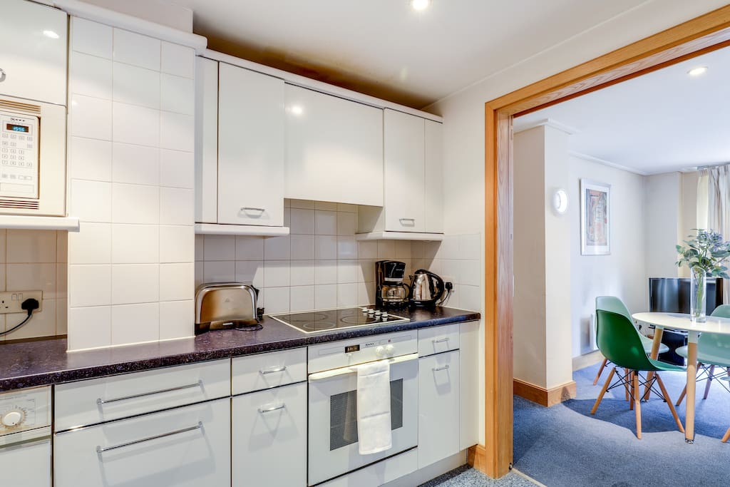 The modern kitchen.