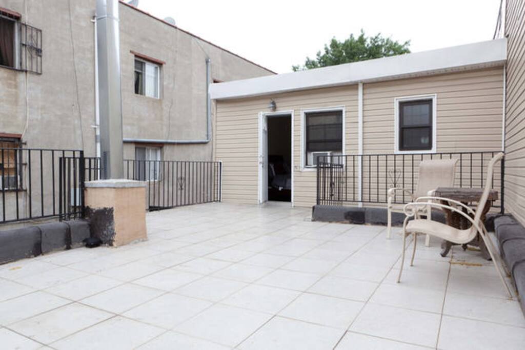 Outdoor space is on the second floor.