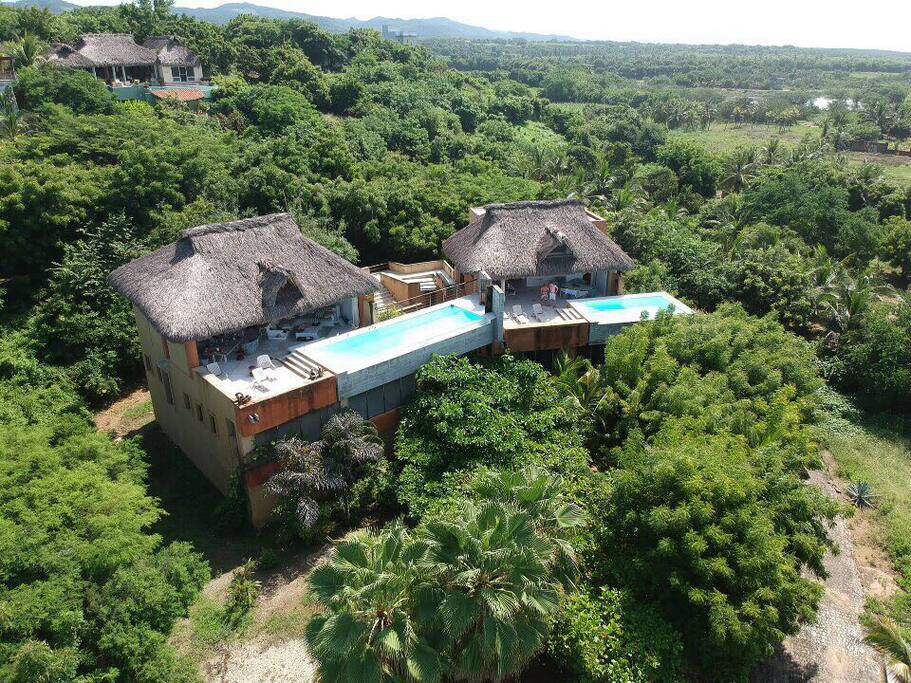 Casa lindo and Casa Cielito areal view. Houses are twin, pretty much exactly the same on layout and decoration