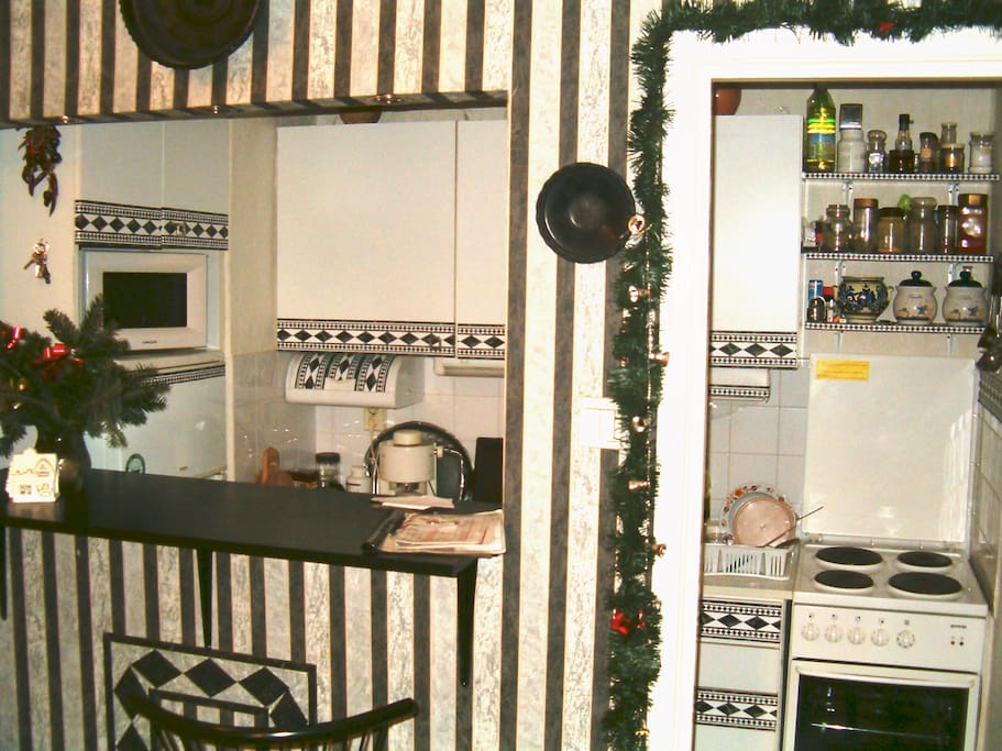 kitchen with the electric cooker