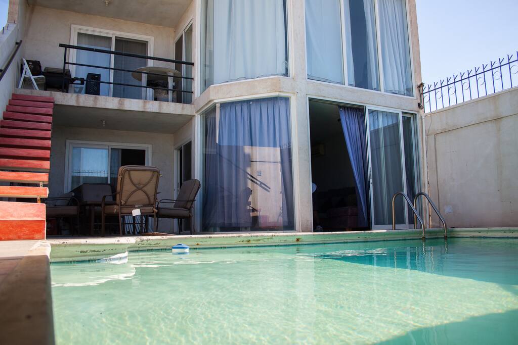 Back patio and swimming-pool