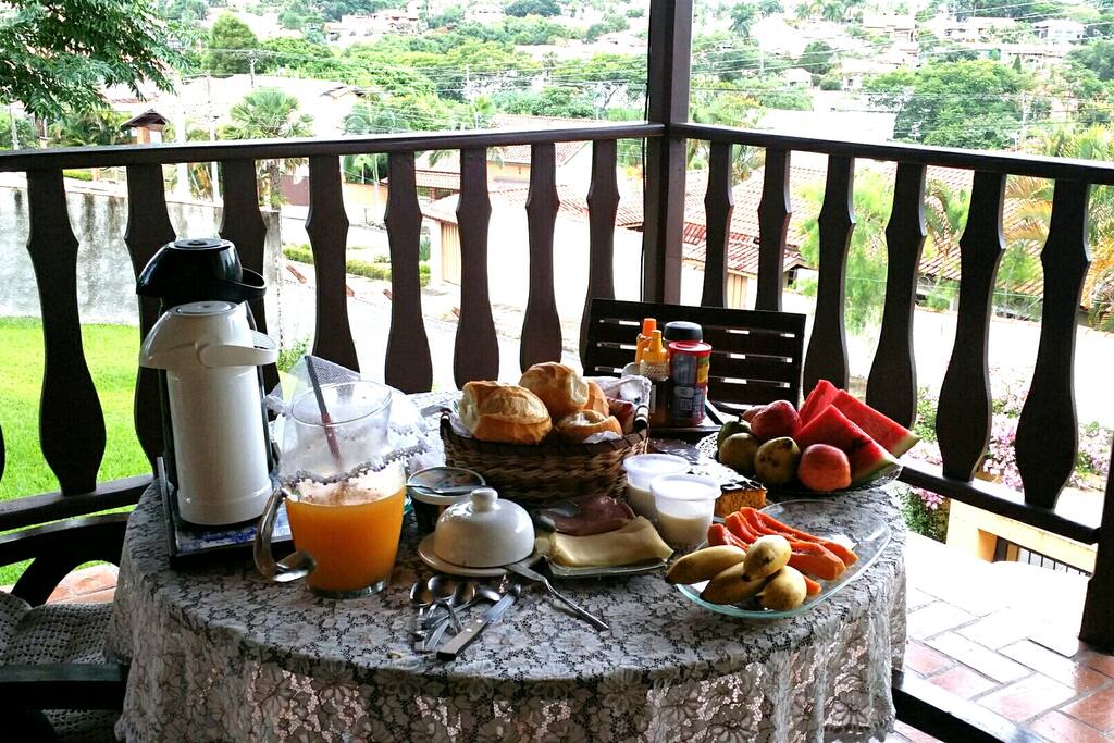 café da manhã com vista.