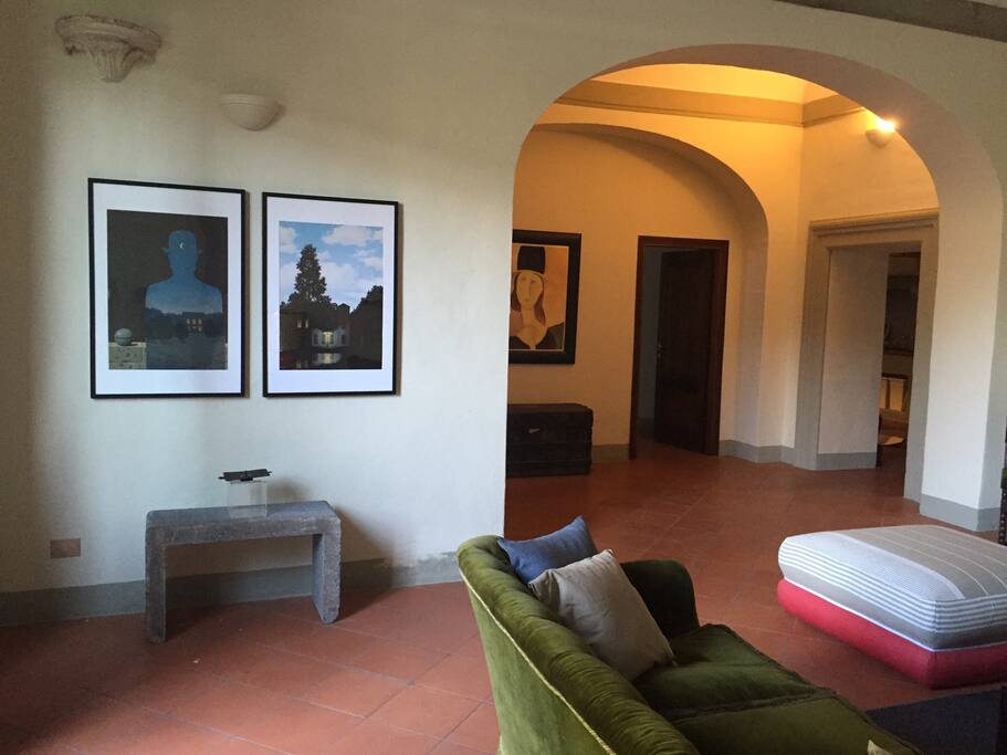 salotto mix di antico e moderno vintage