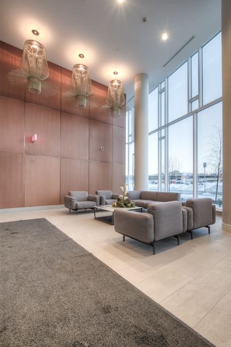 Lobby with concierge and 24 hour security to check you in.