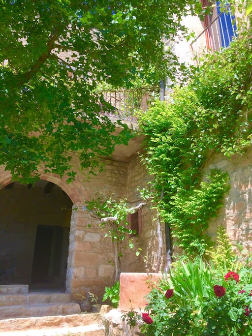 la vista del jardin a la piscina