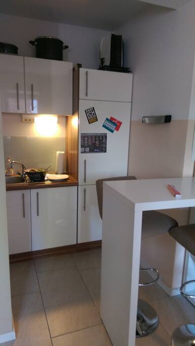 full equipped kitchen with fridge, sink, toaster, water boiler etc.