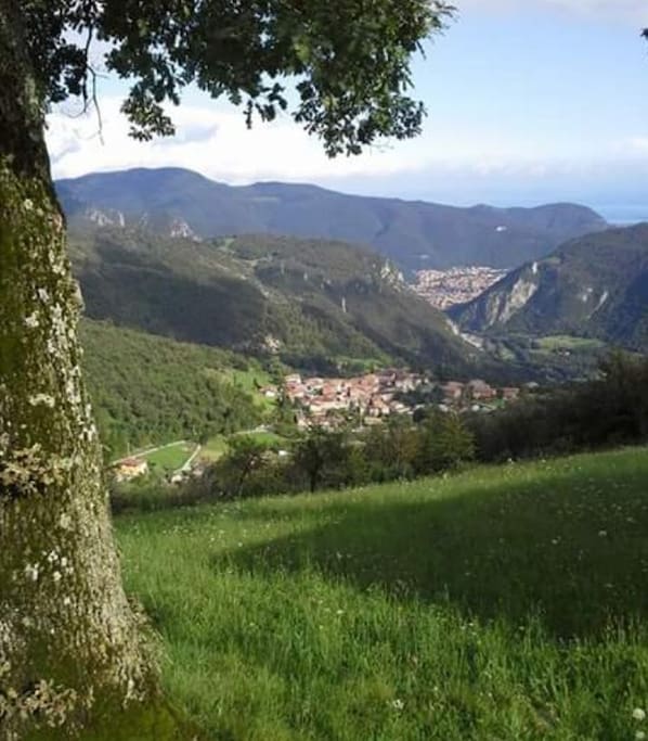 Vista panoramica dal paesino, sullo sfondo il Lago di Garda