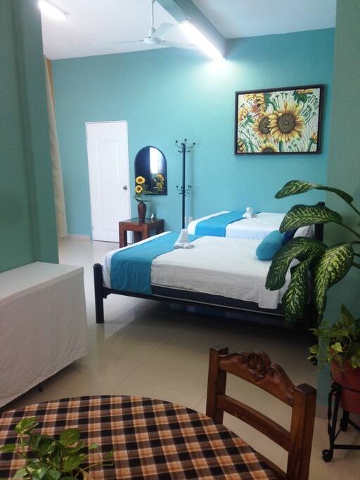 El loft "Los Girasoles con dos camas matrimoniales y sofá cama para 5 personas