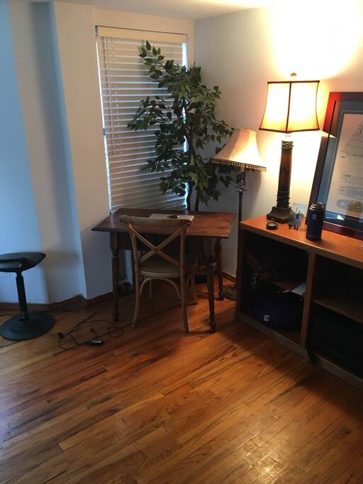 Desk available in bedroom