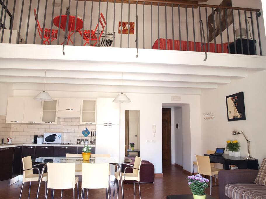 view on the living and on the mezzanine