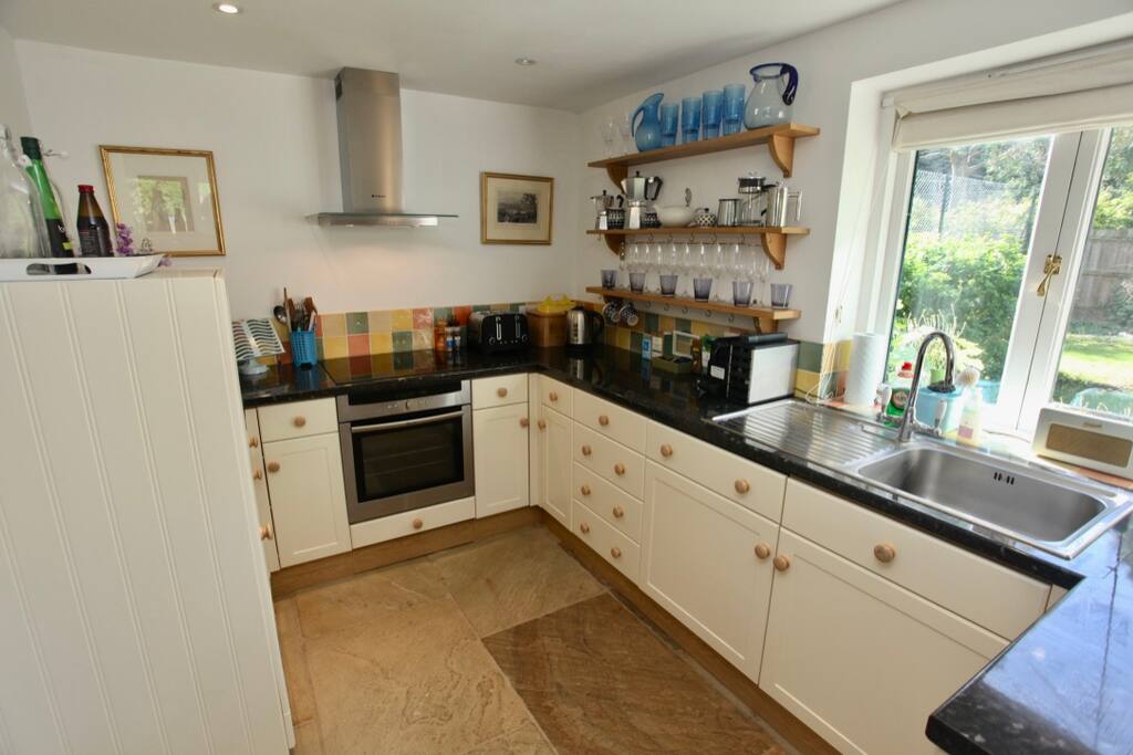 The kitchen area