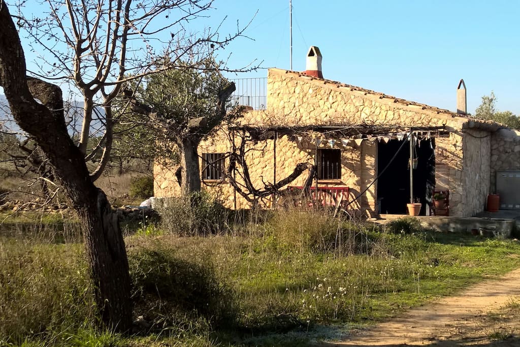 The stone-built casita sits in 8 acres of olive and almond groves.