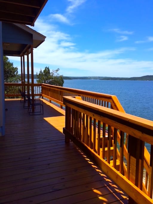 Our expansive lake view from our deck.
