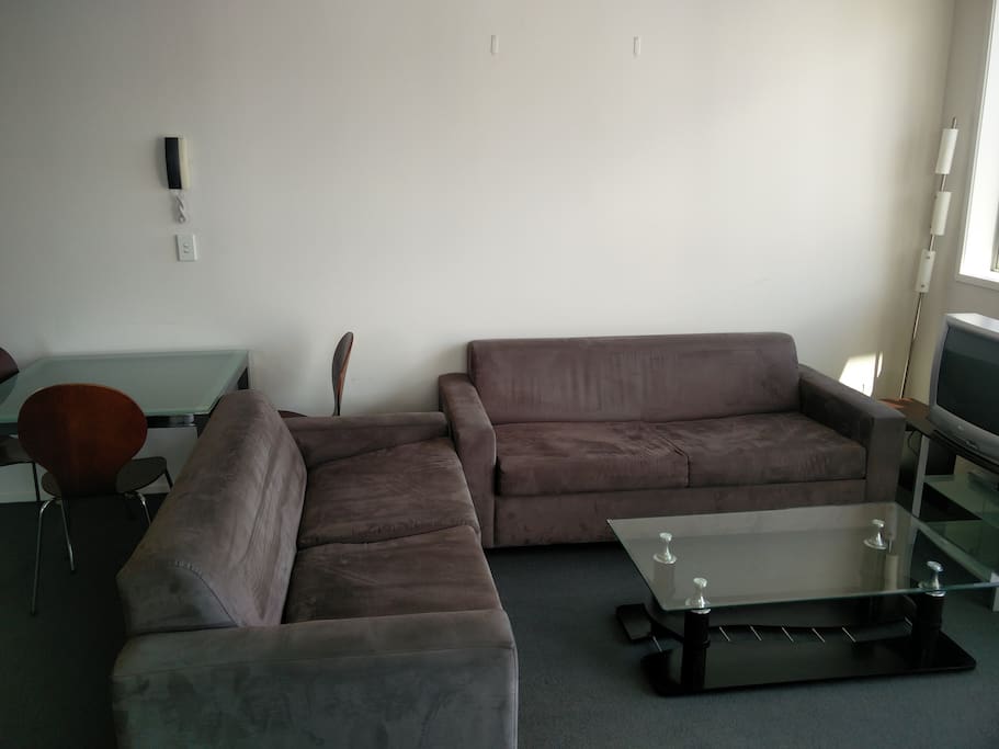 Living area with 2 sofas (one sofa bed)
