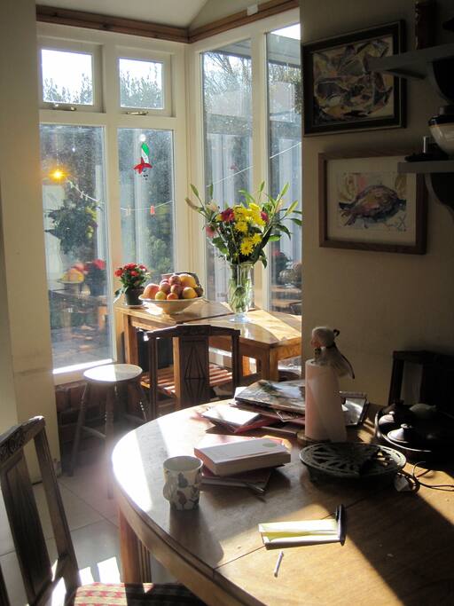 the kitchen