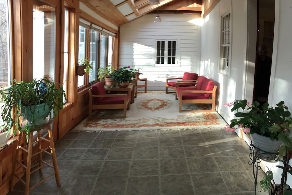 Bright sun porch.
