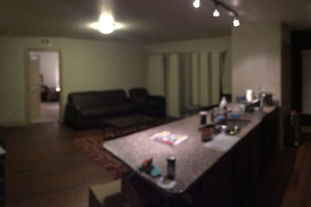 Private access to the first floor which has kitchen, TV, and Laundry.