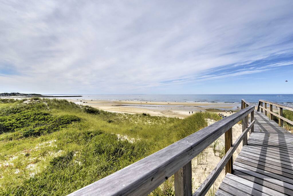 The ideally located home is just a short walk from the private HOA beach.
