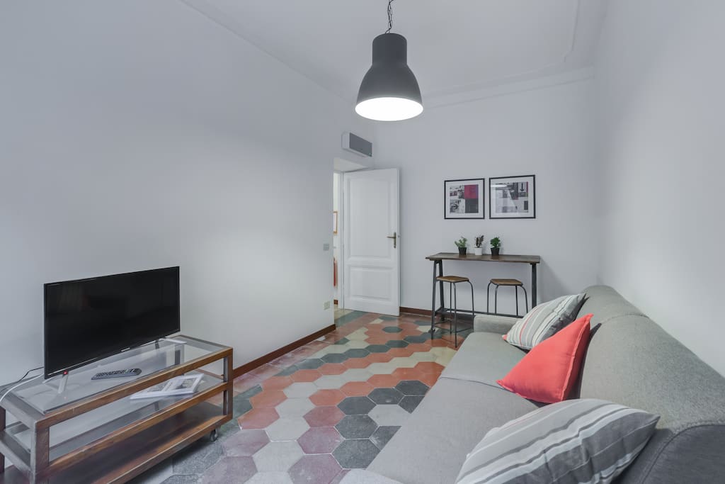 Living room with a flat Tv
