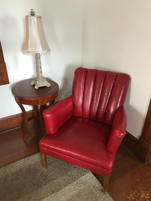 Antique furnishings complement the original wordwork