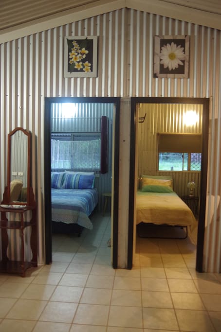 Looking into bedrooms