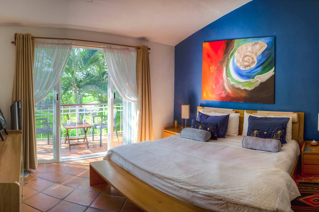 Master bedroom with large en-suite and closet space. Enjoy your morning coffee on the tiny terrace.